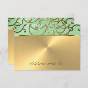 Quinceañera Gold Filigree Swirls Invitation