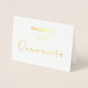 Quinceañera Gold Personalised Invitation