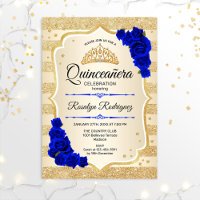 Quinceanera - Gold Stripes Royal Blue