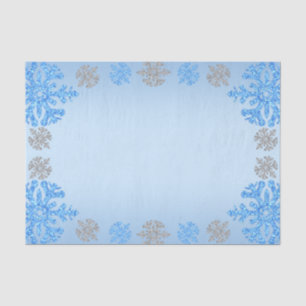 Quinceañera Ice Blue Silver Winter Snowflake Tissue Paper