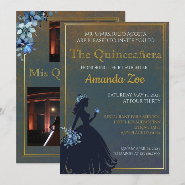 Quinceañera invitation (Front/Back)