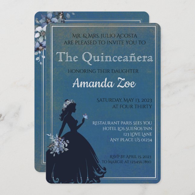 Quinceañera invitation (Front/Back)