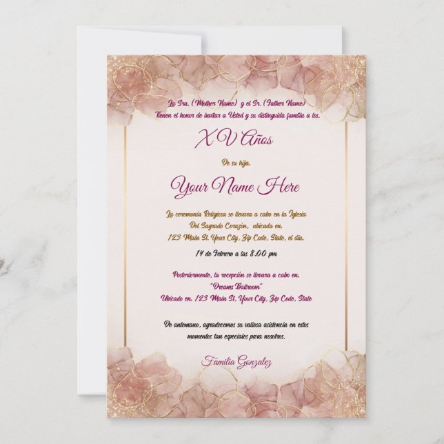 Quinceañera Invitation (Front)