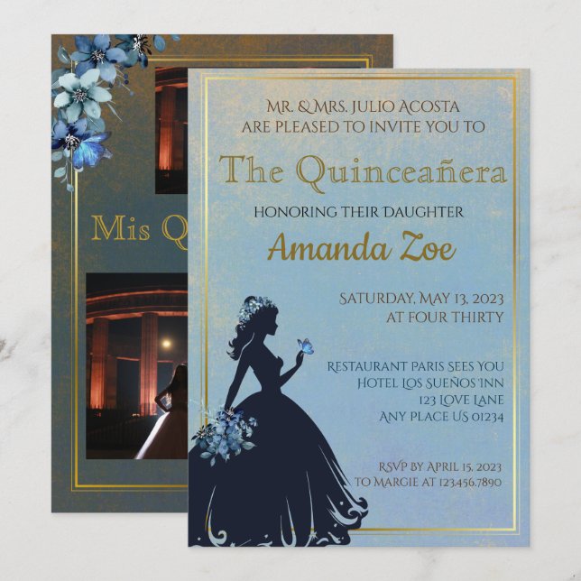 Quinceañera invitation (Front/Back)