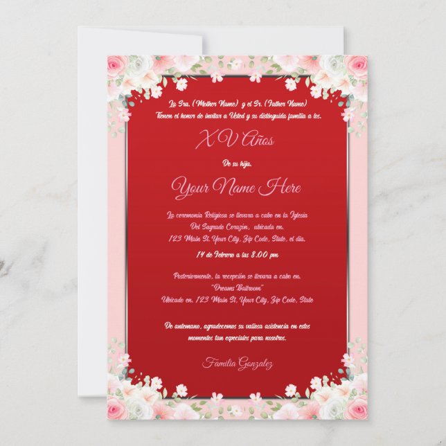 Quinceañera Invitation (Front)