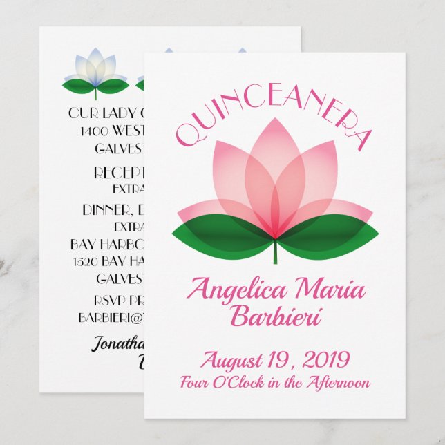 Quinceanera Invitation (Front/Back)