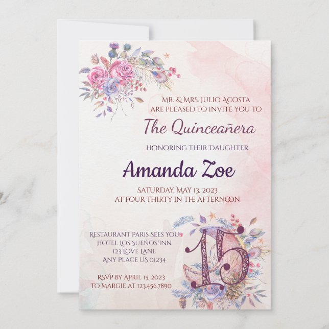 Quinceañera invitation (Front)