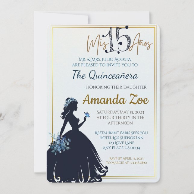 Quinceañera invitation (Front)
