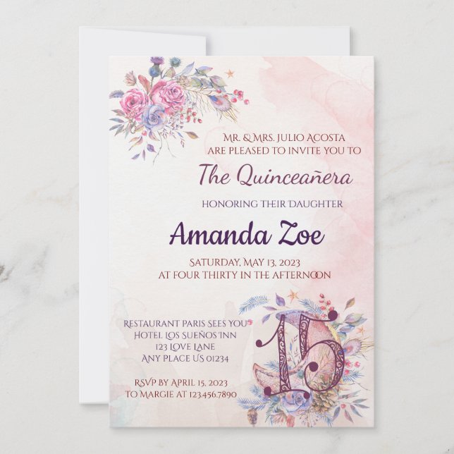 Quinceañera invitation (Front)