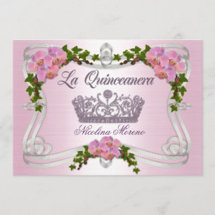 Quinceanera invitation 15th Birthday elegant tiara