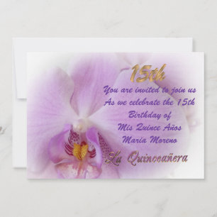 Quinceanera invitation 15th Birthday orchid