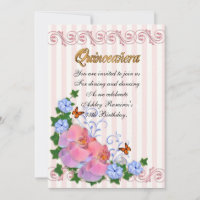 Quinceanera invitation 15th birthday orchids