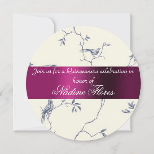 Quinceanera Invitation, Burgundy and Ivory Invitation