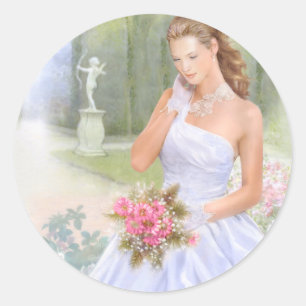 Quinceanera invitation classic round sticker