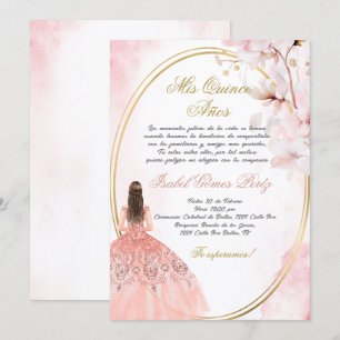 Quinceanera invitation in Spanish