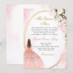 Quinceanera invitation in Spanish