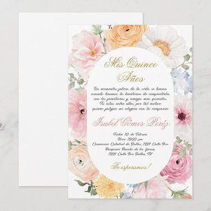 Quinceanera invitation in Spanish