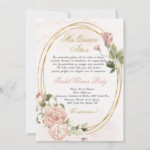 Quinceanera invitation in Spanish