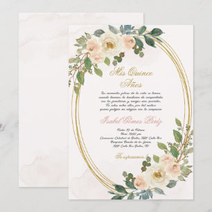 Quinceanera invitation in Spanish