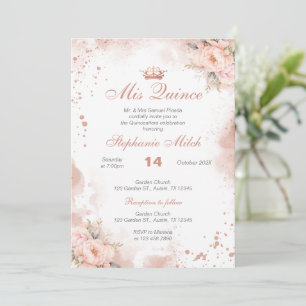 Quinceanera Invitation pink floral