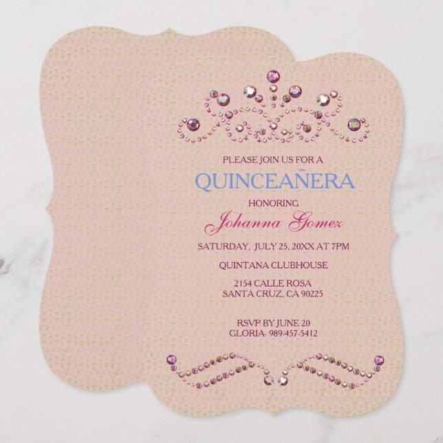QUINCEAÑERA INVITATION PRINCESS (Front/Back)