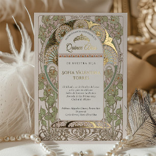 Quinceanera Invitation Spanish Sage Green Dusty Ro
