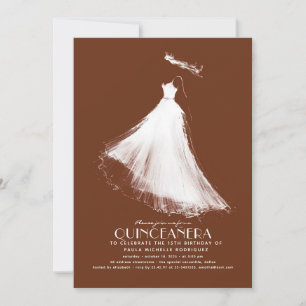 Quinceañera Invitation Terracotta Modern Ethereal