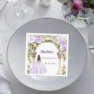 Quinceanera Lavender florals arch dress Napkin