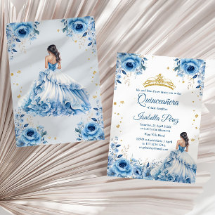 Quinceanera Light Blue Princess Dress Tiara Invitation