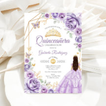 Quinceanera Lilac Purple Dress Floral
