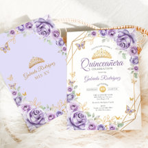 Quinceanera Lilac Purple Floral