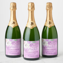 Quinceanera Lilac Purple Floral Sparkling Wine Lab