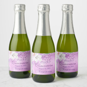 Quinceanera lilac purple mini Sparkling Wine label