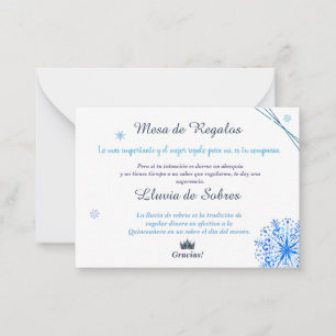 Quinceañera Lluvia de Sobres Winter Wonderland Card