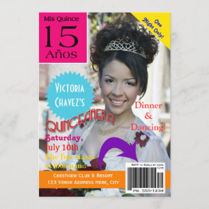 Quinceanera Magazine Cover Photo 15th Invitation