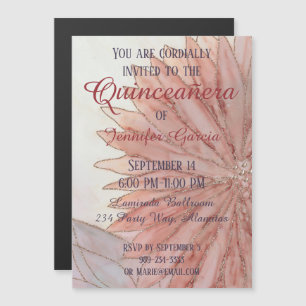Quinceanera Magnetic 15th Birthday Party Magnetic Invitation