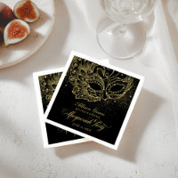 Quinceanera Masquerade Party Gold Black