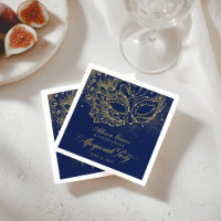 Quinceanera Masquerade Party Gold Blue