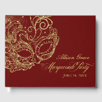Quinceanera Masquerade Party Gold Burgundy