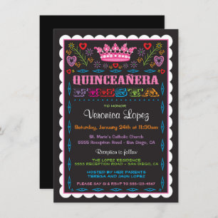 Quinceañera Papel Picado Fiesta Invitation