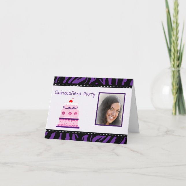 Quinceanera Party Photo Invitation Card (Front)