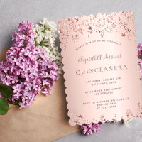 Quinceanera party rose gold twinkling stars