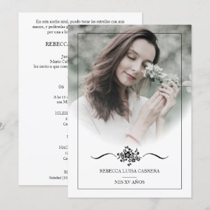 Quinceañera Photo Classic Chic Typography Script Invitation