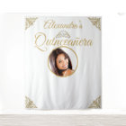Quinceanera Photo White Gold Tiara Birthday Party