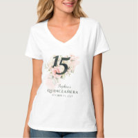 Quinceanera Pink Floral Rustic Blush 15th Birthday