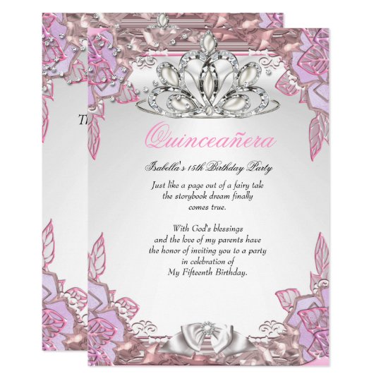 Quinceanera Pink Lilac 15th Birthday Party 2 Invitation | Zazzle.co.uk