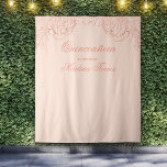 Quinceanera Pink Rose Gold Photo Booth Backdrop Tapestry<br><div class="desc">Elegant pink and rose gold photo booth backdrop. Designed for your pink and rose gold themed Quinceanera, this large wall hanging can actually be used for any occasion, as all the wording can be customised. The template is set up ready for you to personalise the design with your occasion and...</div>