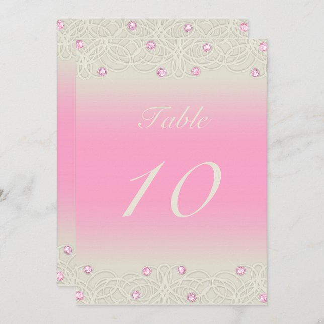 Quinceanera Pink Sparkle and Lace Invitation (Front/Back)