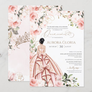 Quinceanera Pretty in Pink Beautiful Blush 15 Bday Invitation