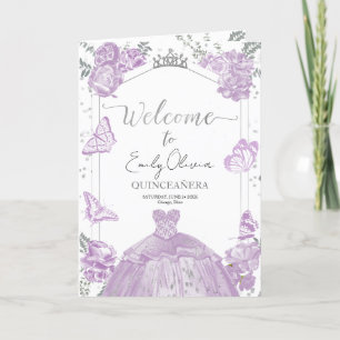 Quinceanera Programs Lavender Dress Floral Silver Programme